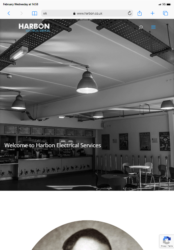 The homepage of haron electrical services.