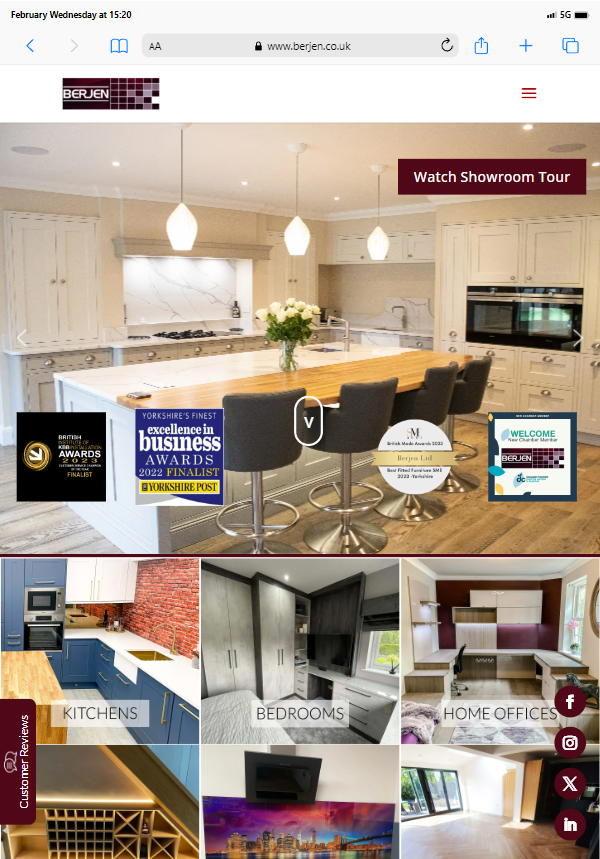 A website with a kitchen and dining room.